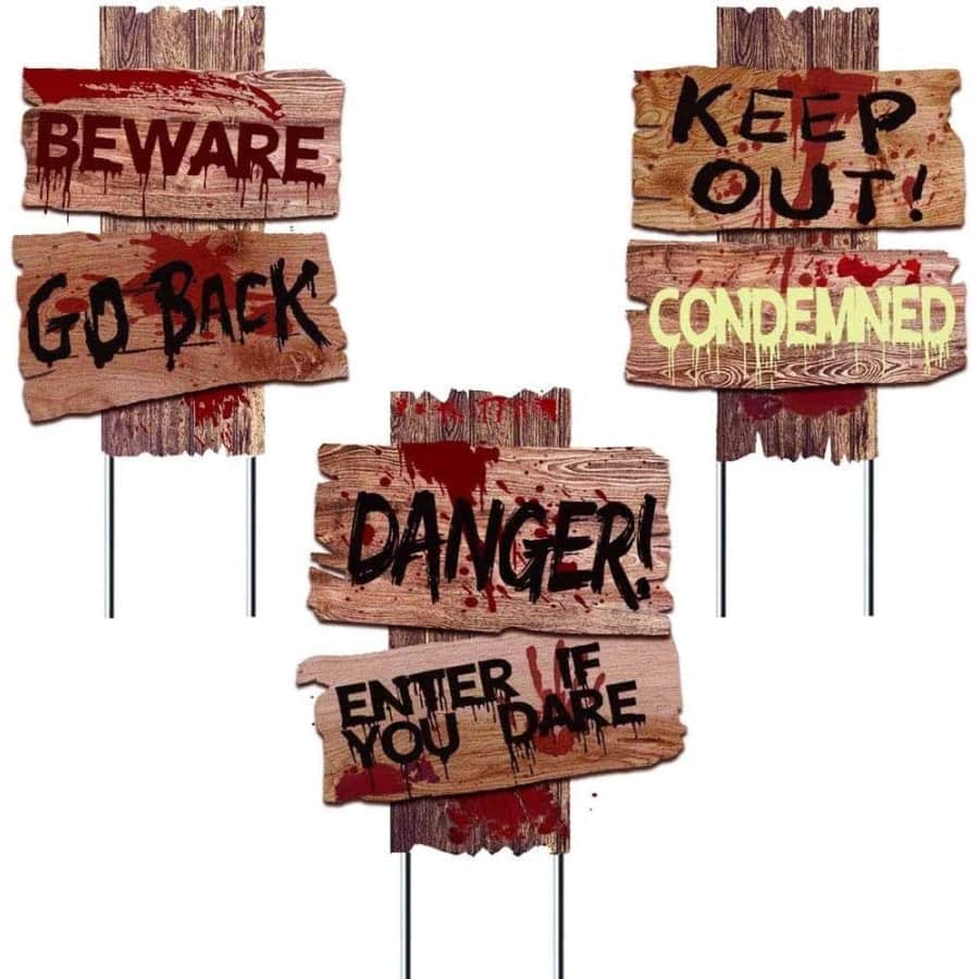Halloween Stake Sign 3-Pack: $13 Halloween Stake Sign 3-Pack: $13