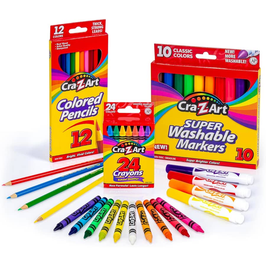 Cra-Z-Art Classic Bundle Crayons, Markers and Colored Pencil 46-Piece Bundle: $9.40