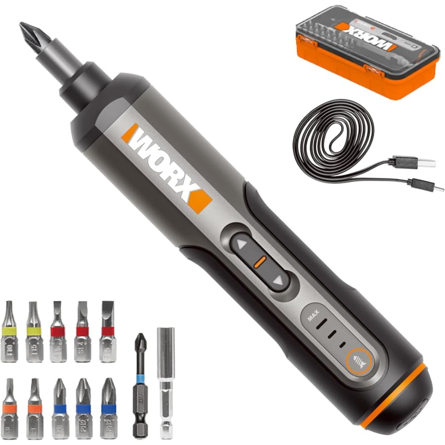 Worx 4V Cordless 3-Speed Screwdriver w/ 25-Piece Bit Set: $24.99