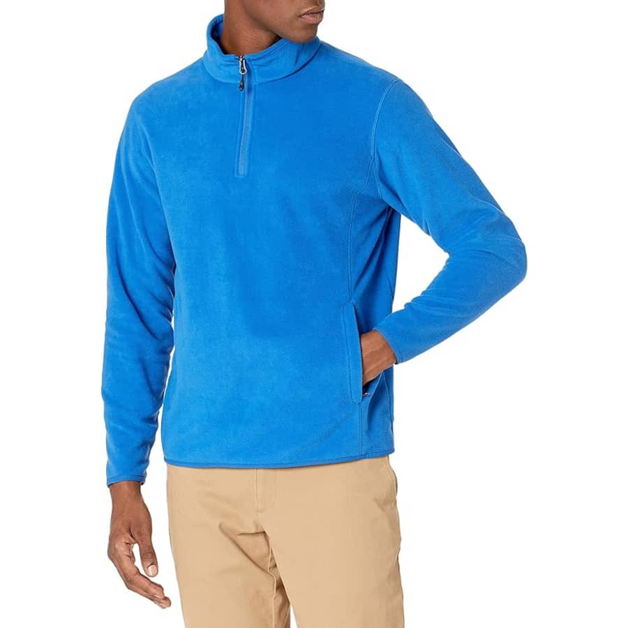 Amazon Essentials Men's 1/4-Zip Pullover Fleece Jacket: $18 Amazon Essentials Men's 1/4-Zip Pullover Fleece Jacket: $18