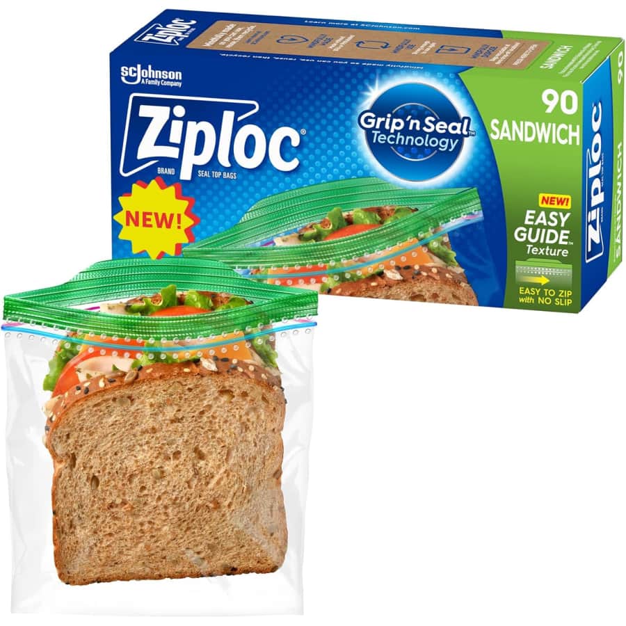 Ziploc Sandwich Bag 90ct: $2.78 via Sub & Save Ziploc Sandwich Bag 90ct: $2.78 via Sub & Save