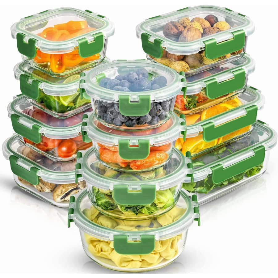 JoyFul by JoyJolt 24-Piece Borosilicate Glass Storage Container Set: $36