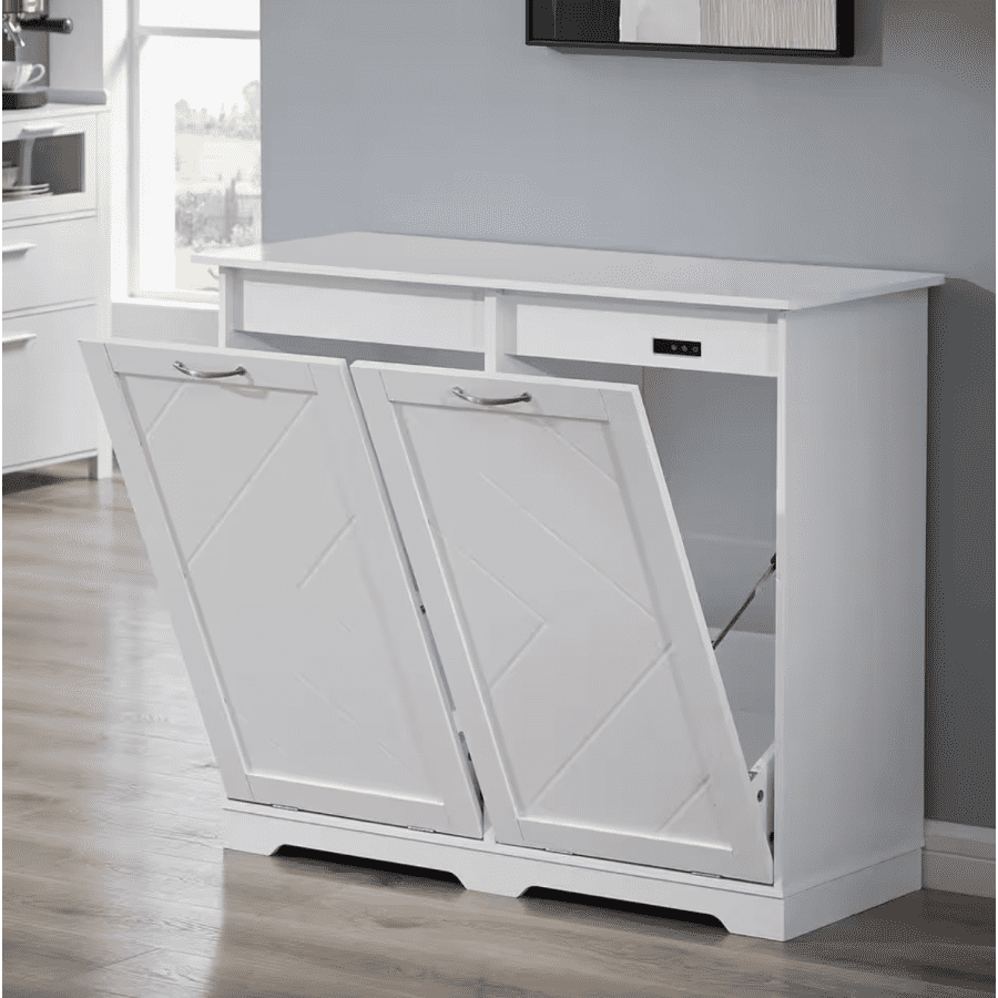 Vecelo 37.4" Kitchen Trash Bin Cabinet: $133 Vecelo 37.4" Kitchen Trash Bin Cabinet: $133