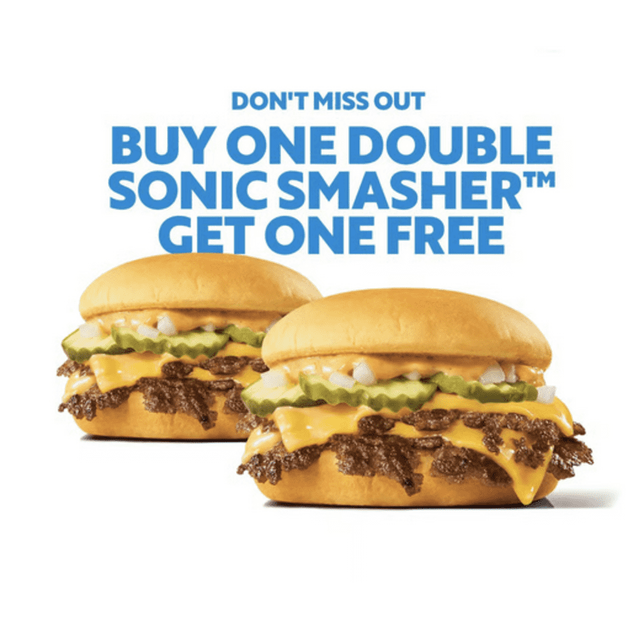 Sonic Double Smashers: Buy one get one free Sonic Double Smashers: Buy one get one free