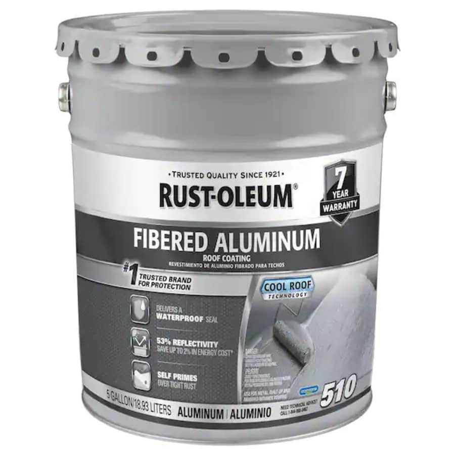 Rust-Oleum 5 Gallon 7-Year Fibered Aluminum Reflective Roof Coating: $78
