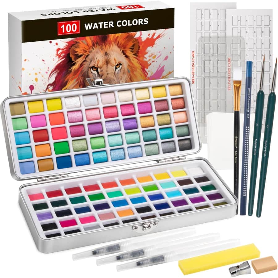 Watercolor Paint Set w/ 100 Colors: $24 Watercolor Paint Set w/ 100 Colors: $24