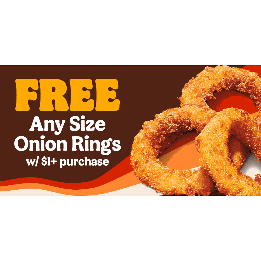 Burger King Onion Rings: $1 for any size w/ $1 purchase Burger King Onion Rings: $1 for any size w/ $1 purchase