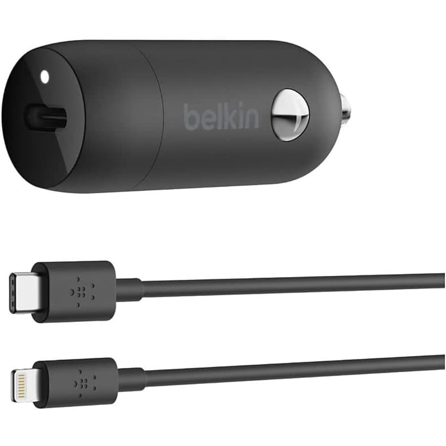 Belkin 20W USB C Car Charger w/ Lightning Cable: $9