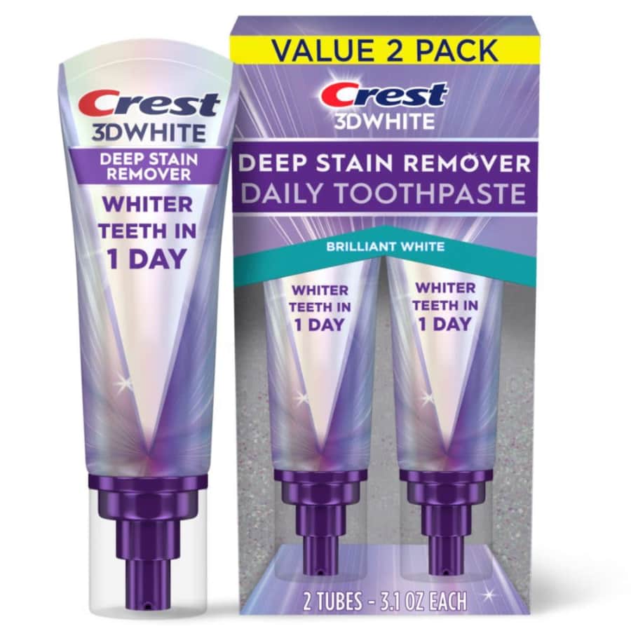 Crest 3DWhite Brilliance Deep Stain Remover Brilliant White 3.1oz Toothpaste 2-Pack: $16