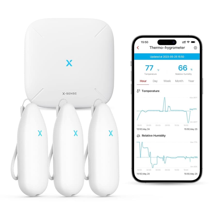 X-Sense Indoor WiFi Thermometer Hygrometer Set: $35