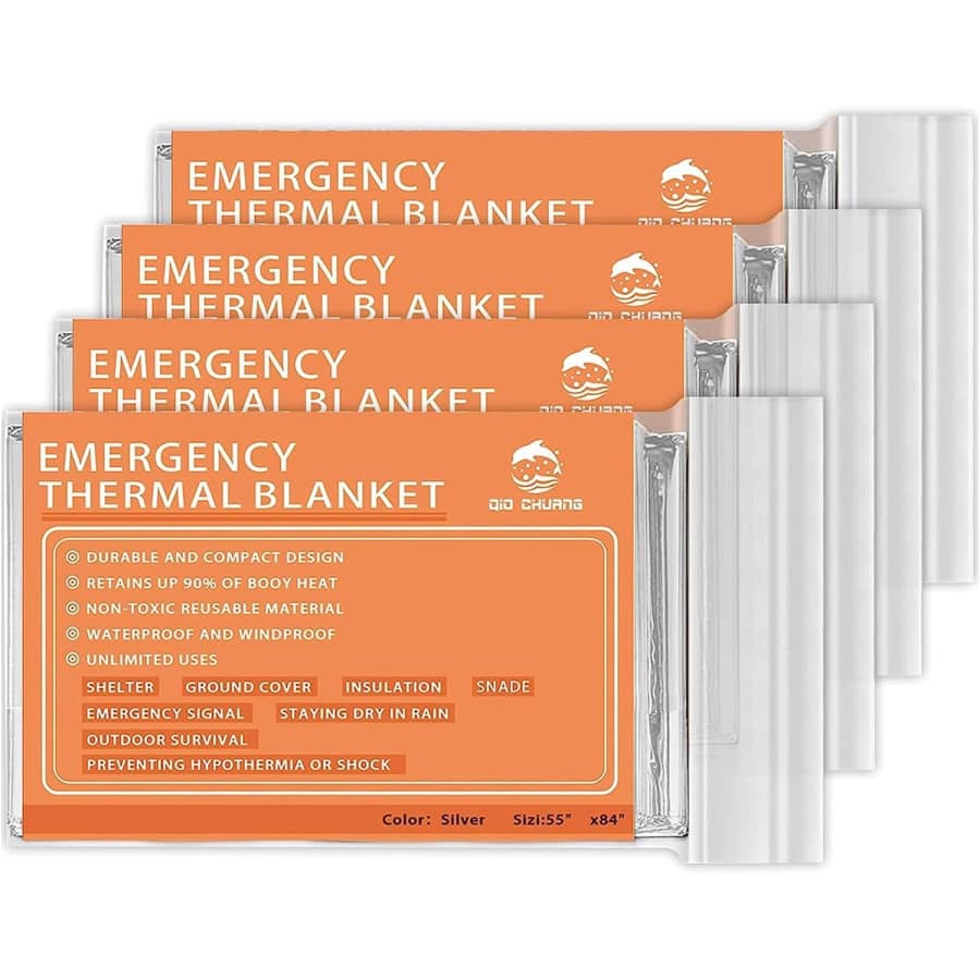 Emergency Mylar Thermal Blankets 4-Pack: $6.99 Emergency Mylar Thermal Blankets 4-Pack: $6.99