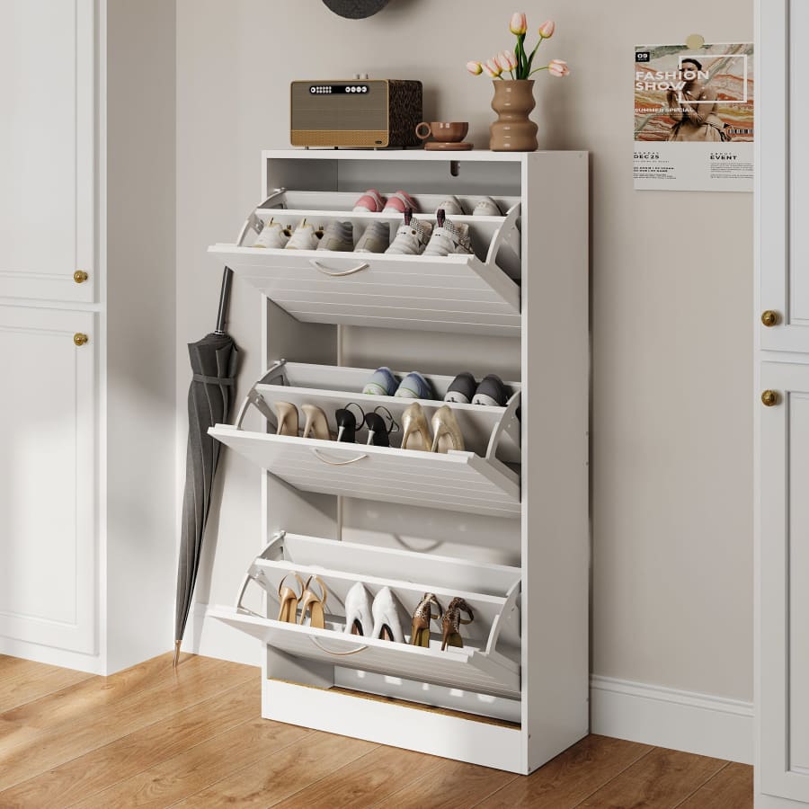 Homsee 3-Door Freestanding 42" Shoe Organizer Cabinet: $81