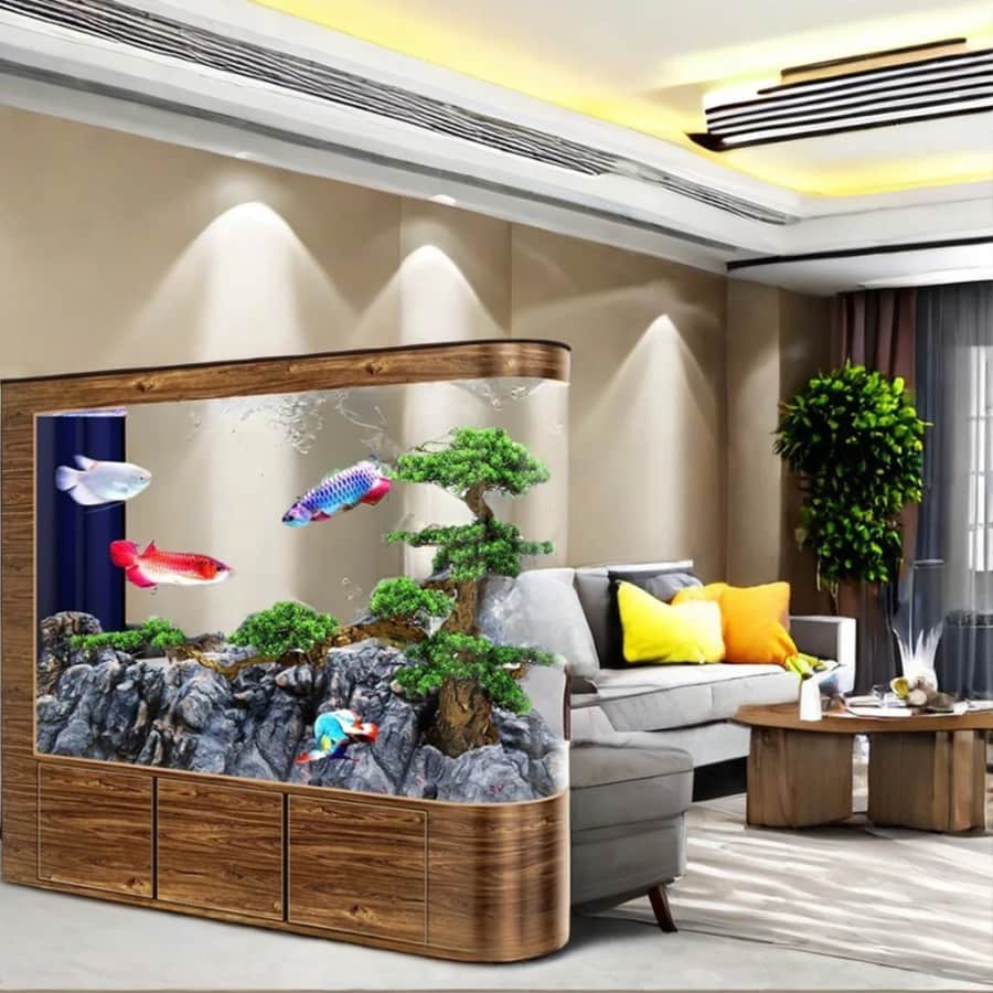 Lingxis Modern Semi-circular Eco Aquarium Tank: $2,300