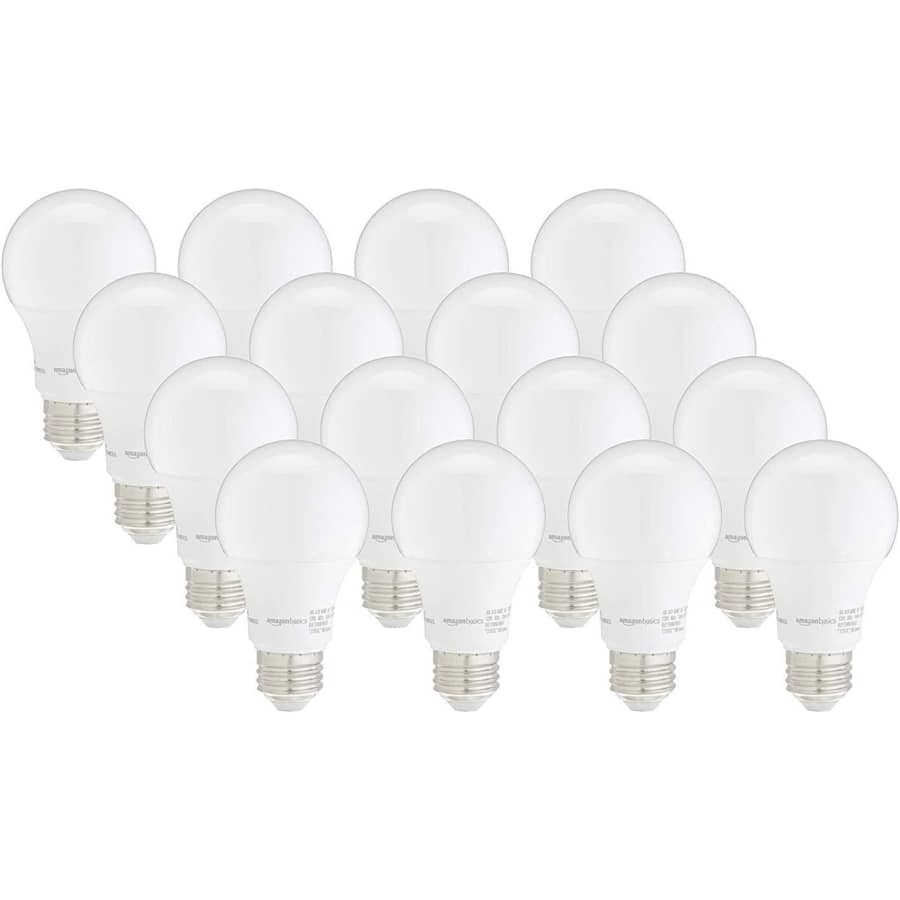Amazon Basics 60W Equivalent A19 LED Light Bulbs 16-Pack: $15