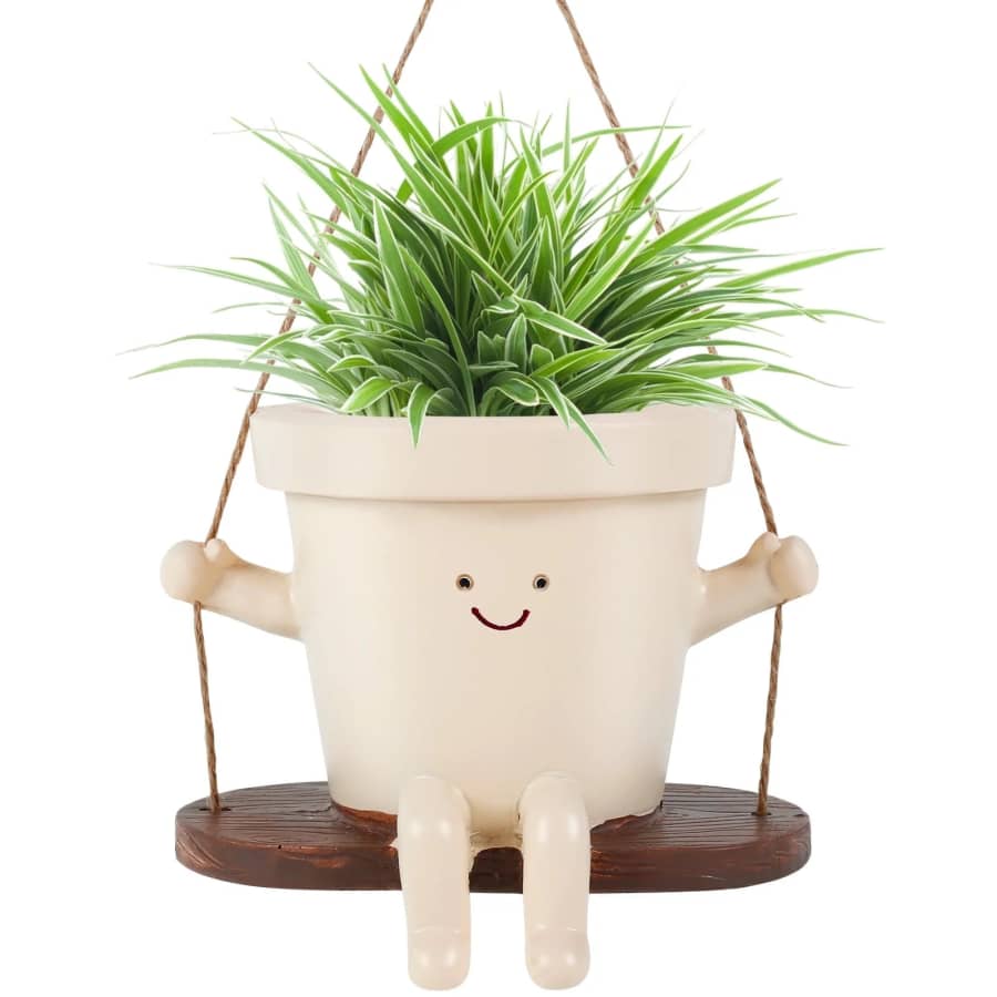 Smiley Face Hanging Swing Planter: $15