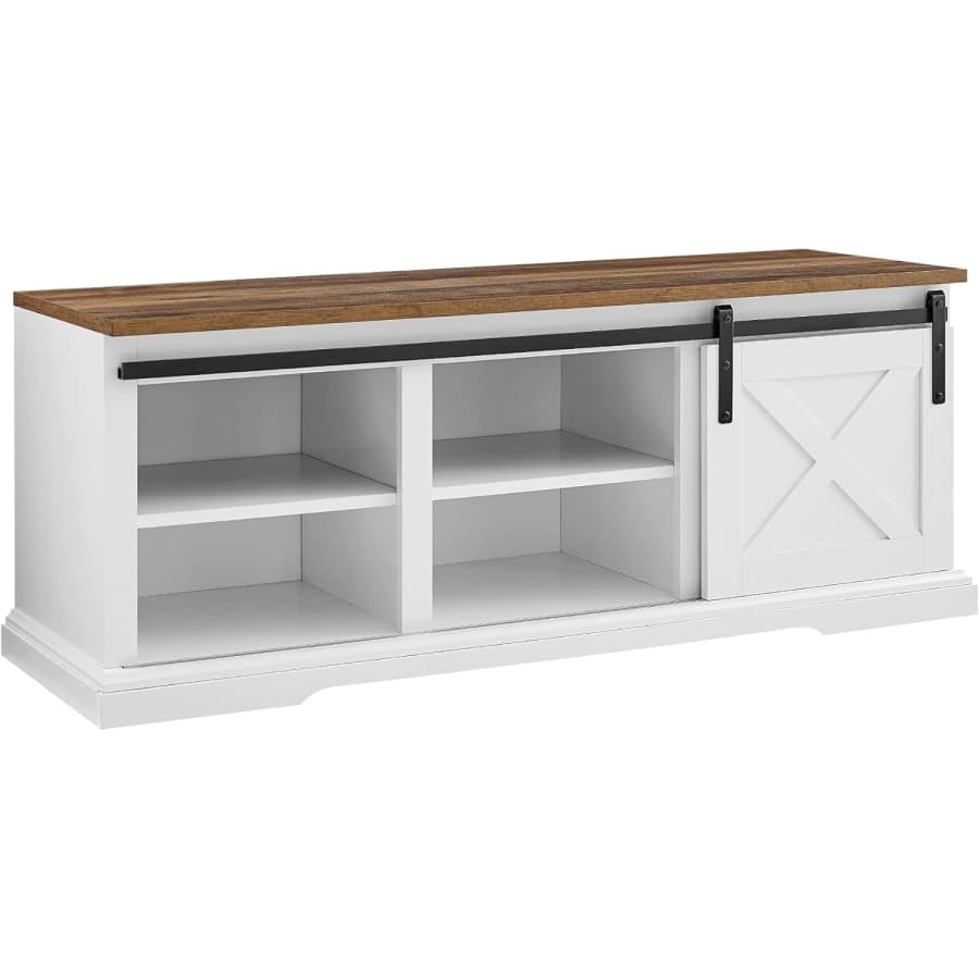 Walker Edison Rustic Farmhouse Storage Bench: $85 Walker Edison Rustic Farmhouse Storage Bench: $85