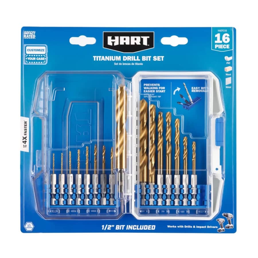 Hart 16-Piece Titanium Drill Bit Set: $12.97 Hart 16-Piece Titanium Drill Bit Set: $12.97