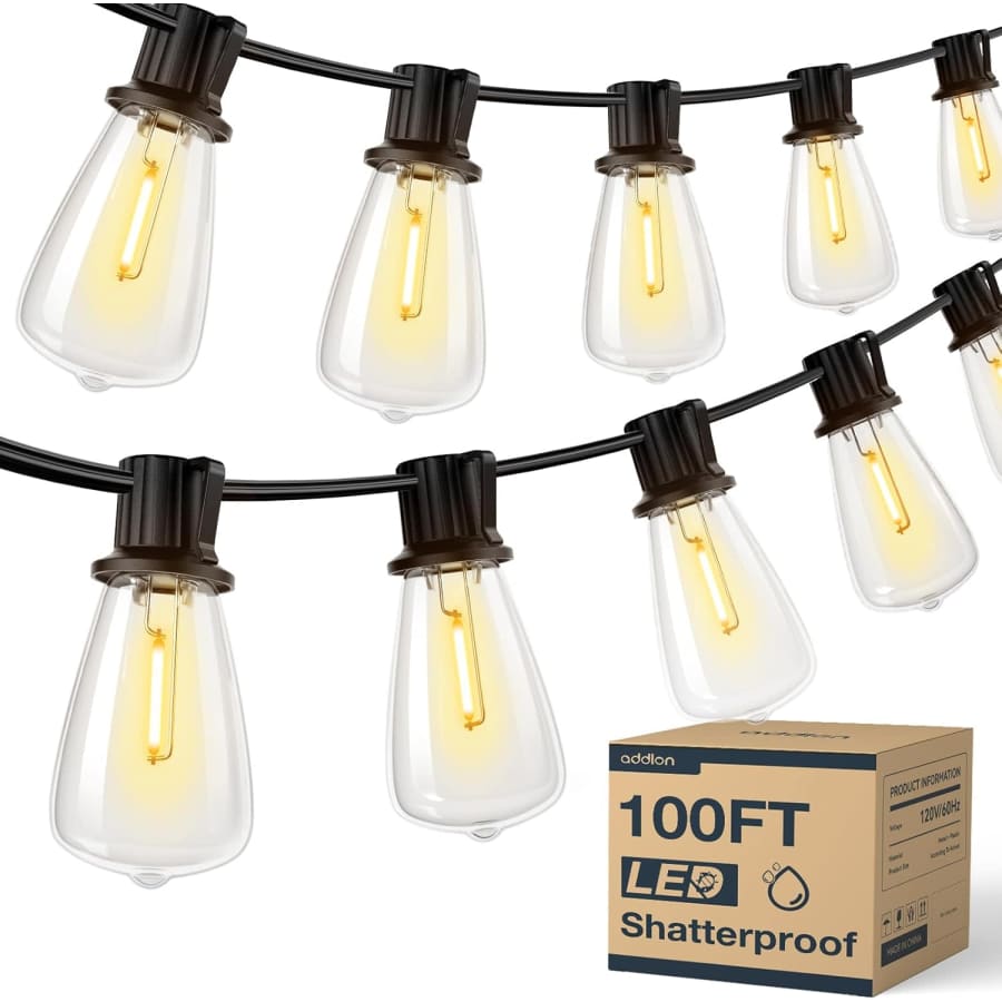 100-Foot LED Outdoor String Lights: $26