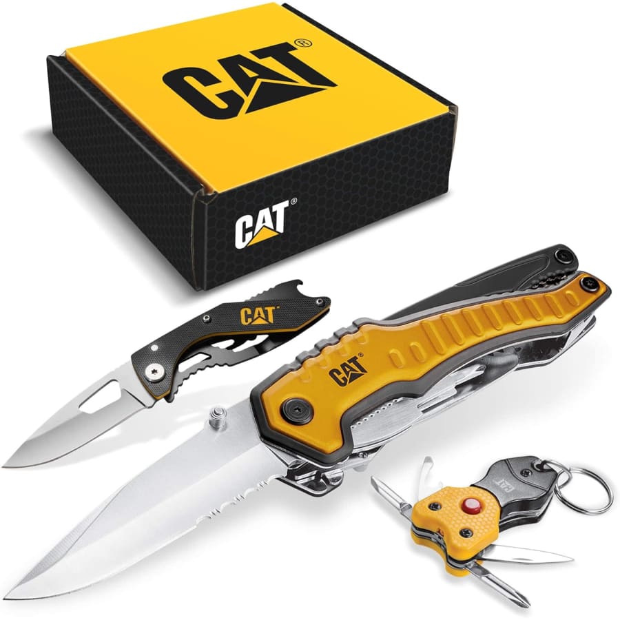Caterpillar Cat 9-in-1 Multi-Tool, Knife, and Multi-Tool Key Chain Gift Box Set: $30