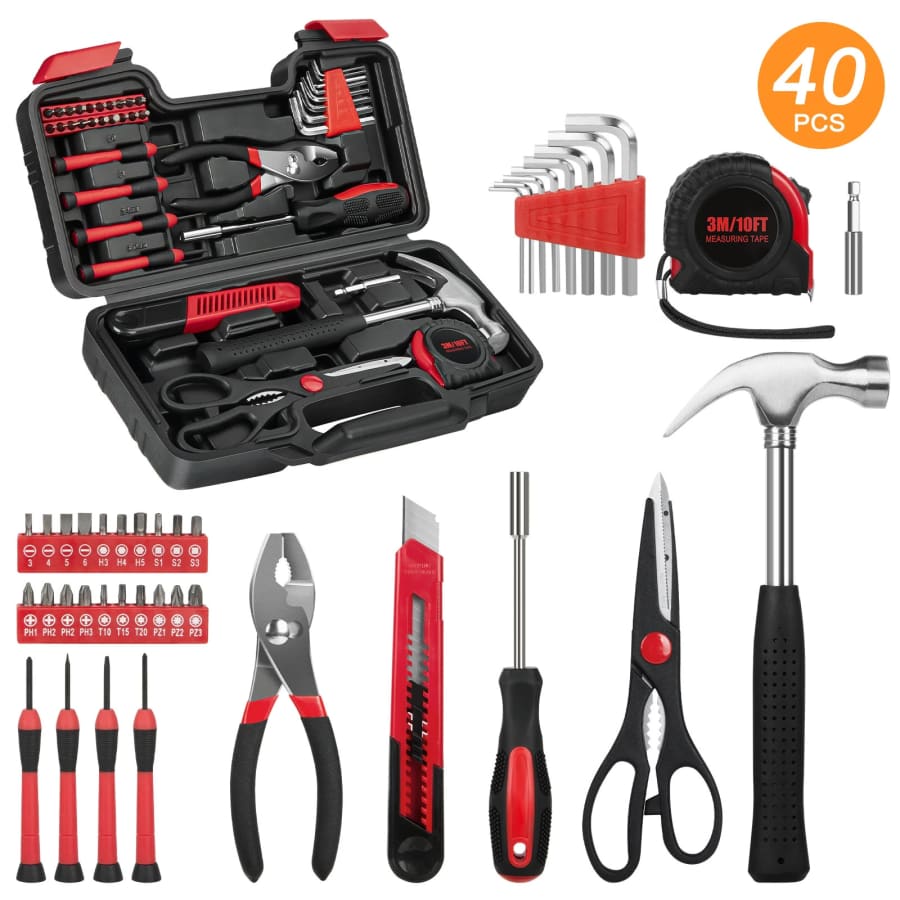 40-Piece Tool Set w/ Tool Box: $18