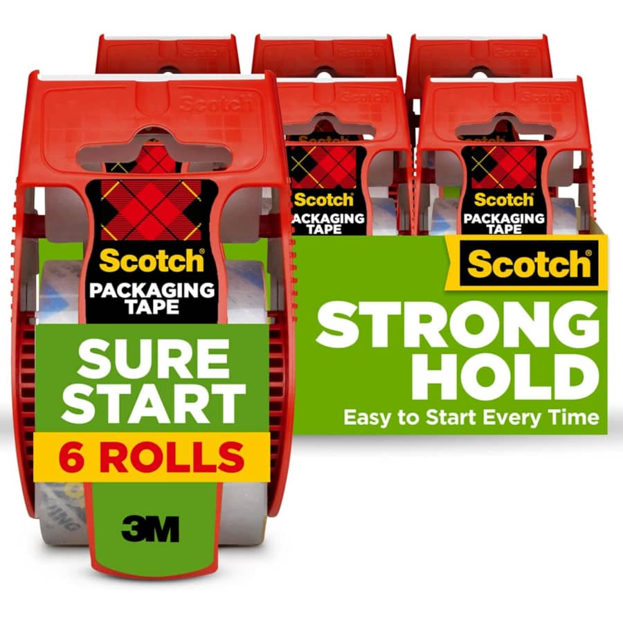 Scotch Sure Start 22.2-Yard Shipping Packaging Tape 6-Pack: $9.83 Scotch Sure Start 22.2-Yard Shipping Packaging Tape 6-Pack: $9.83