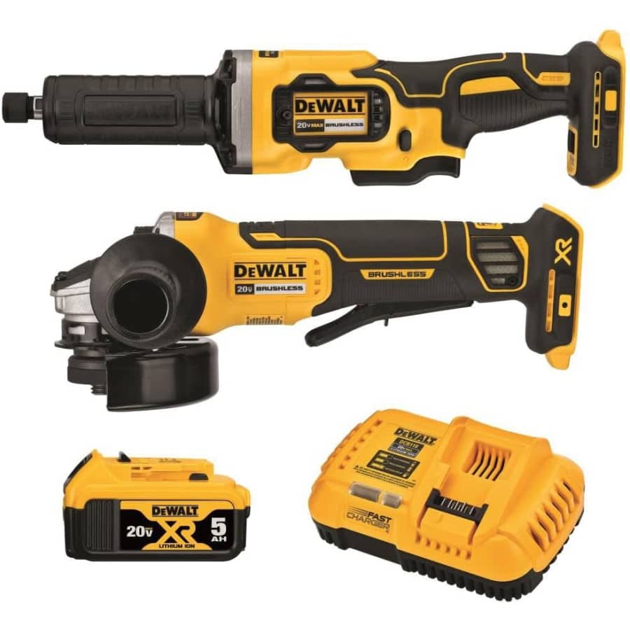 DeWalt 20V MAX Angle Grinder and Die Grinder 2-Tool Set with Battery and Charger: $279