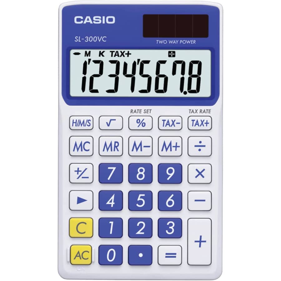 Casio Solar Powered Standard Function Calculator: $3.79