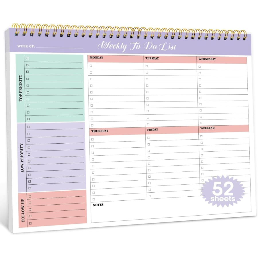 Weekly To Do List Notepad w/ 52 Sheets: $5.99 w/ Prime Weekly To Do List Notepad w/ 52 Sheets: $5.99 w/ Prime
