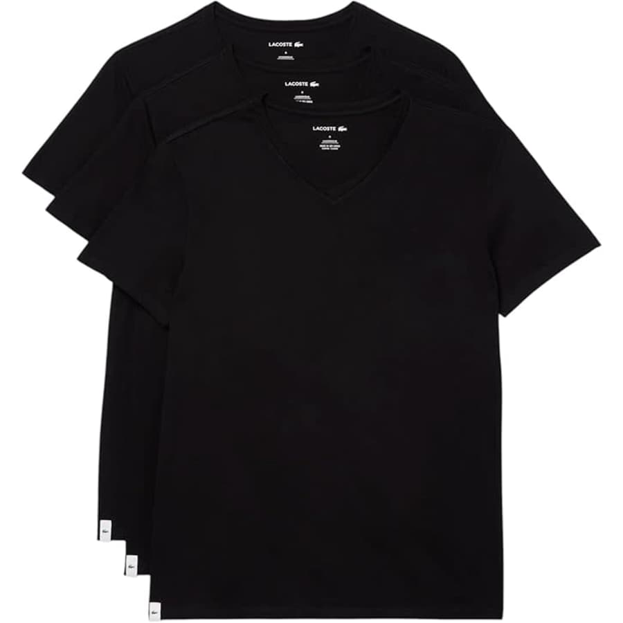 Lacoste Men's 100% Cotton Regular V-Neck Undershirt 3-Pack: $19 Lacoste Men's 100% Cotton Regular V-Neck Undershirt 3-Pack: $19