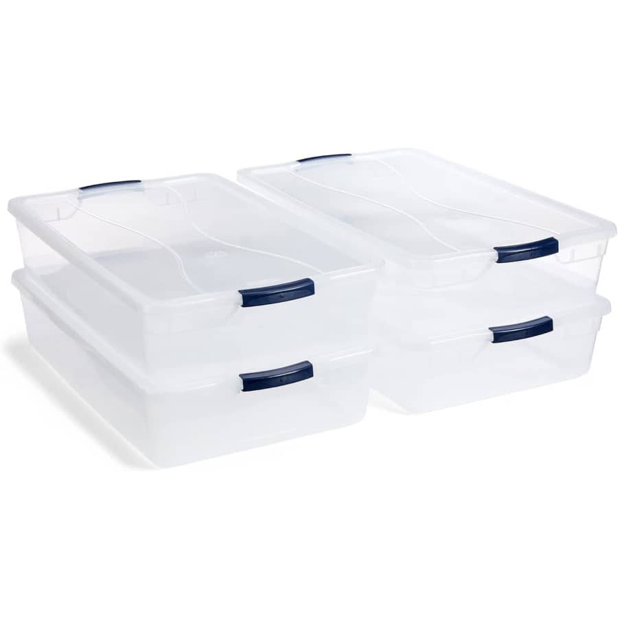 Rubbermaid Cleverstore 42-Quart Stackable Storage Bin 4-Pack: $48