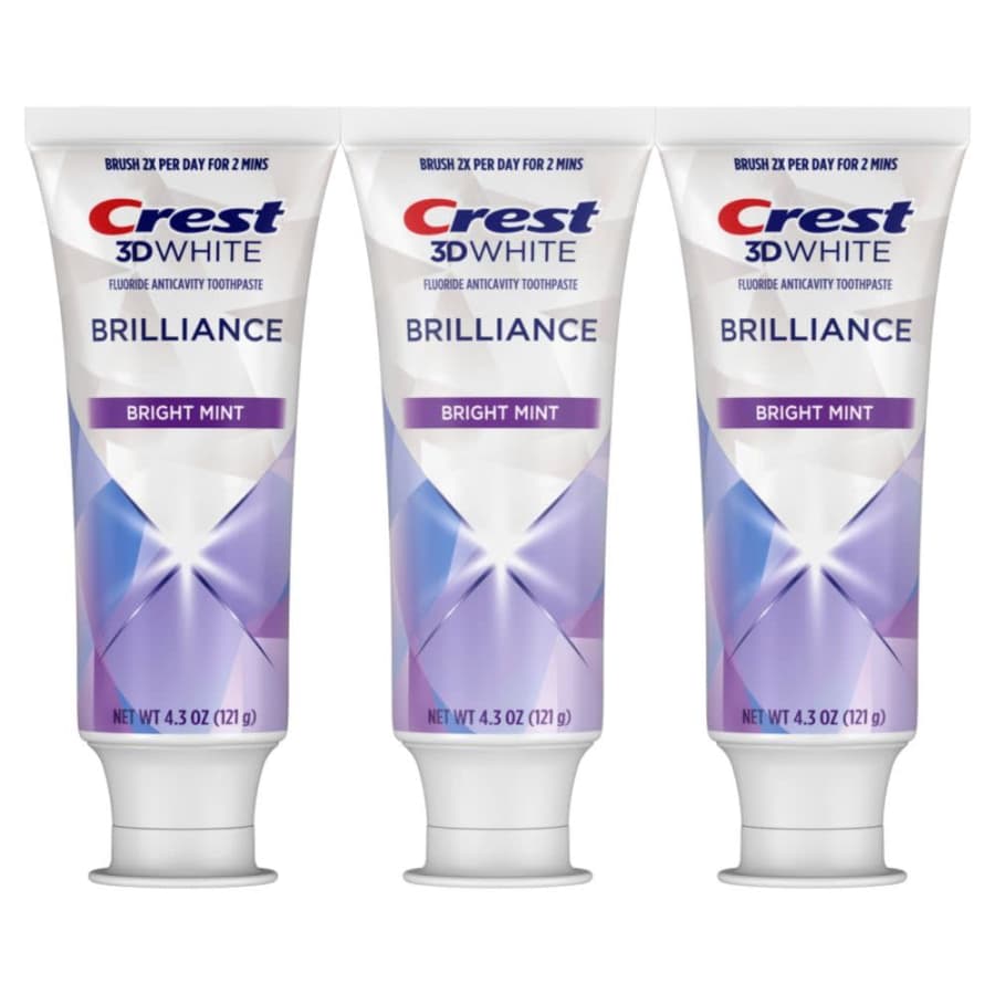 Crest 3D White Brilliance Bright Mint Teeth Whitening Toothpaste 3-Pack: $16
