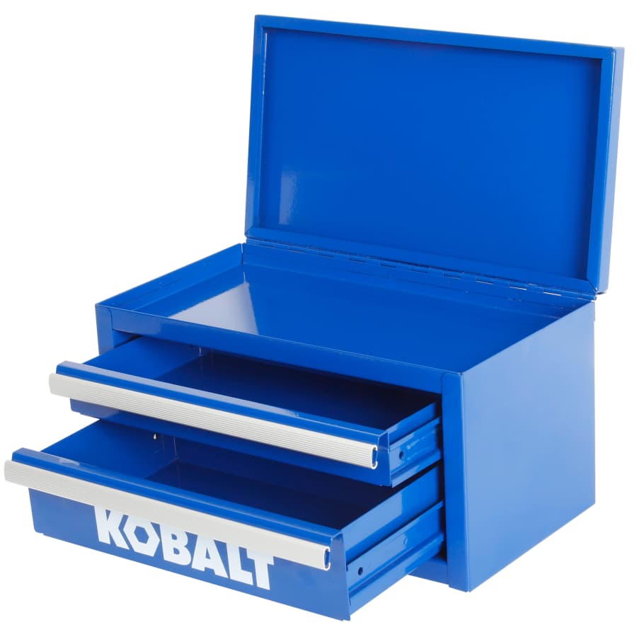 Kobalt 10.83" x 5.91" x 5.91" Mini 2-Drawer Steel Toolbox: $12.98 Kobalt 10.83" x 5.91" x 5.91" Mini 2-Drawer Steel Toolbox: $12.98