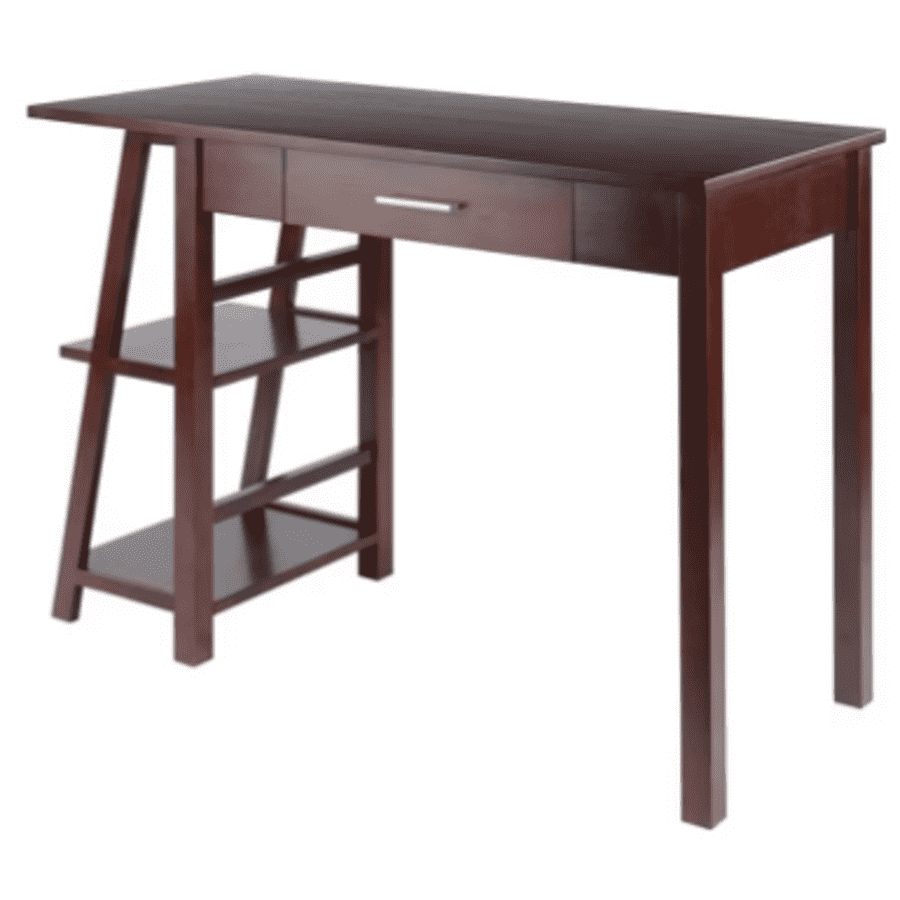 Winsome Aldric Writing Desk w/ Side Shelves: $84