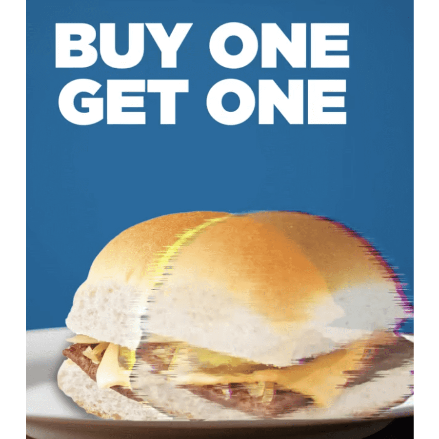 White Castle Cheese Sliders: Buy one get one free
