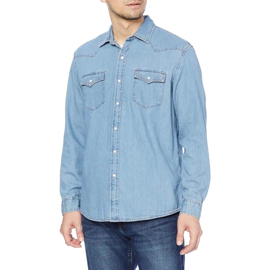 Amazon Essentials Men's Regular-Fit Denim Shirt: from $13 Amazon Essentials Men's Regular-Fit Denim Shirt: from $13