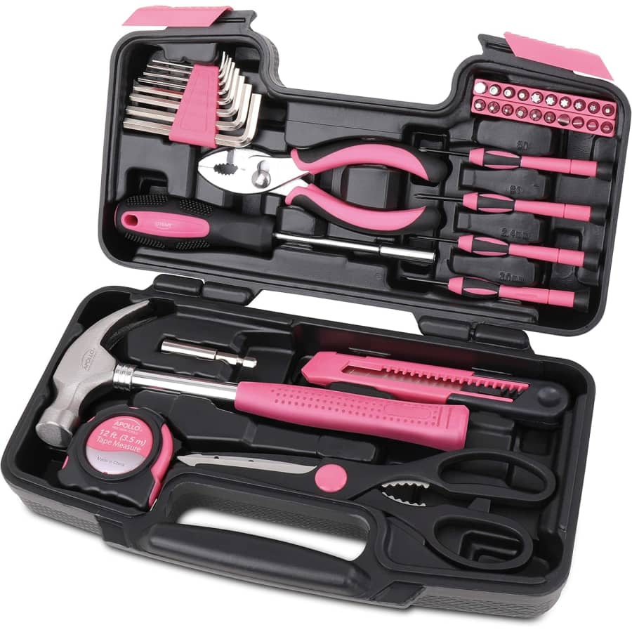 Apollo Tools 39 Piece Pink Household Tool Set: $15.10