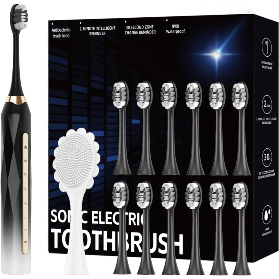 Molux Sonic Electric Toothbrush Set w/ 12 Brush Heads: $9.99 Molux Sonic Electric Toothbrush Set w/ 12 Brush Heads: $9.99