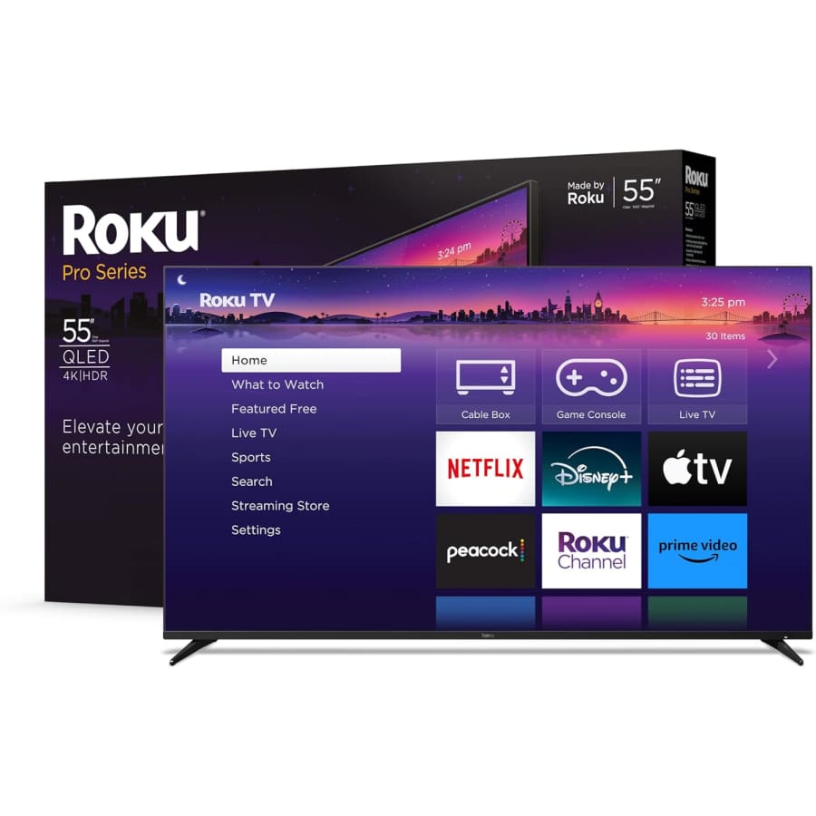 Roku Pro Series 55R8B5 55" 4K HDR QLED UHD Smart TV: $598 Roku Pro Series 55R8B5 55" 4K HDR QLED UHD Smart TV: $598