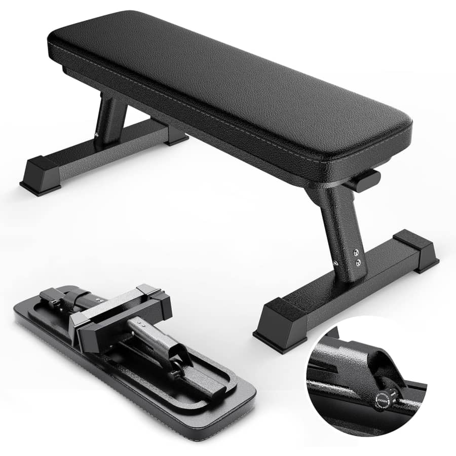 Finer Form Gym Quality Foldable Flat Bench: $110