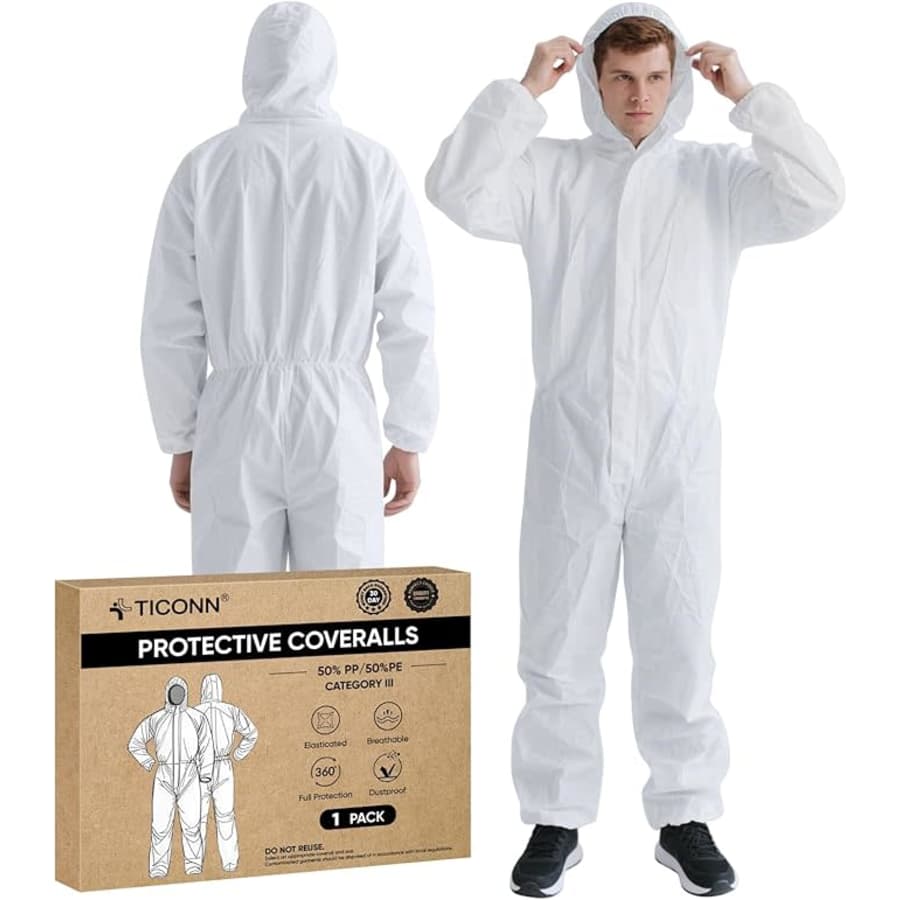 Ticonn Disposable Coveralls with Hood: From $9.09