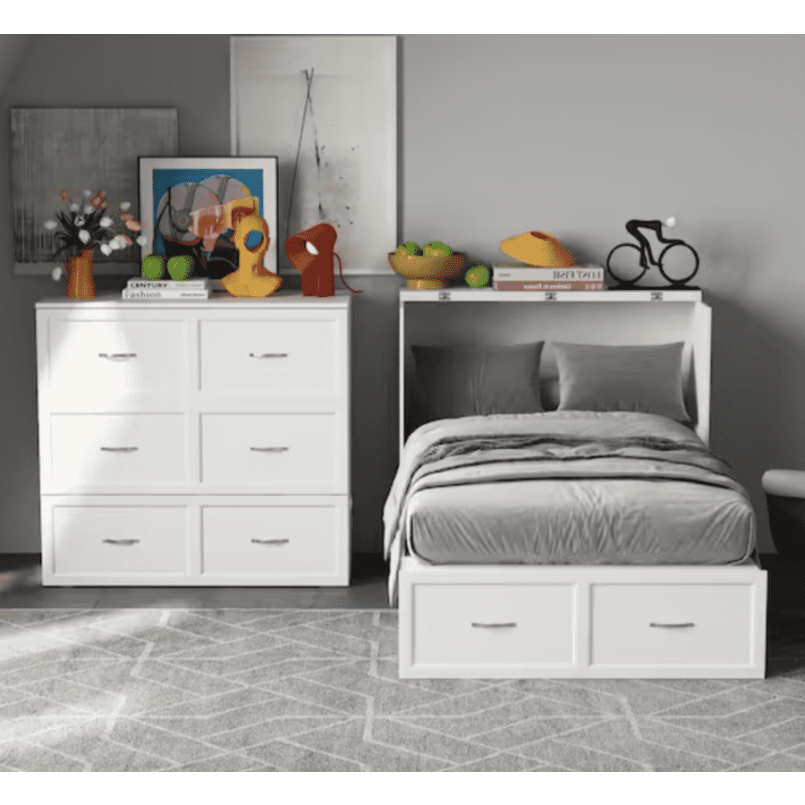 Fufu & Gaga Twin Murphy Bed with Built-In Power Strip: $356