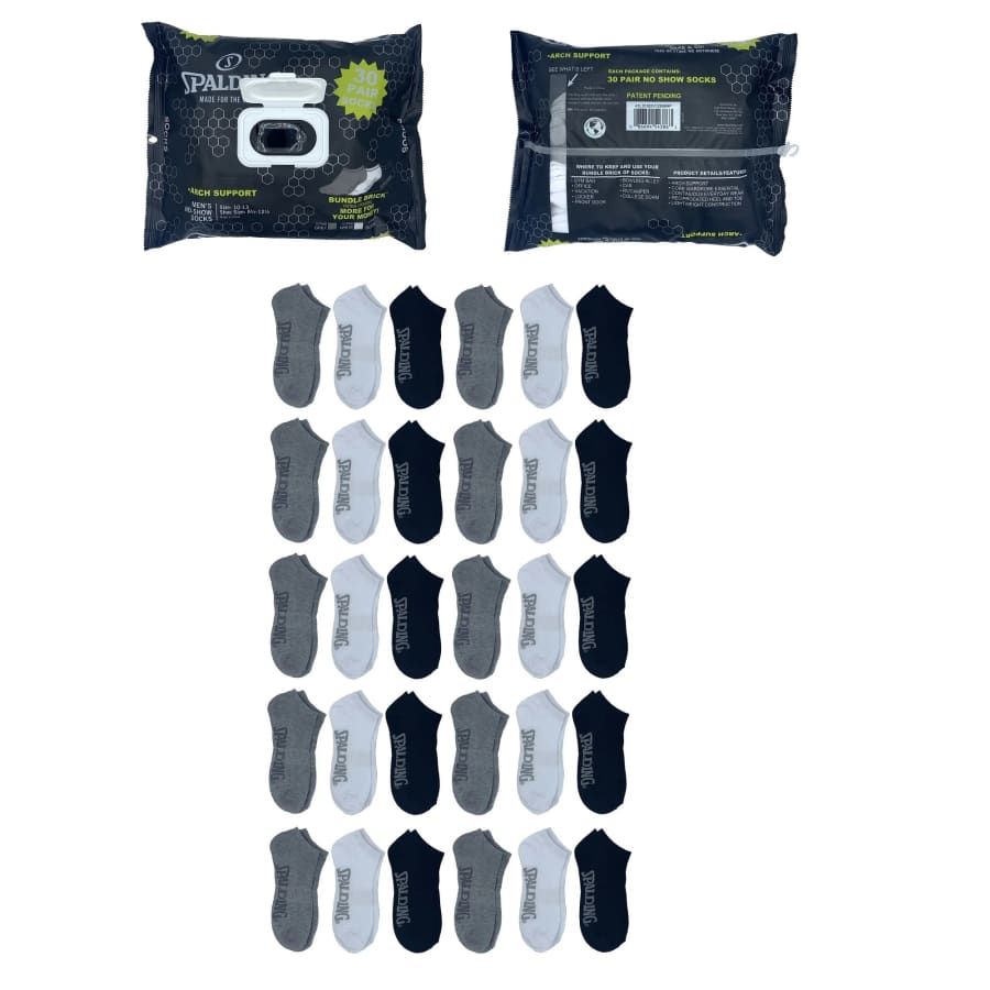 Spalding Men's No-Show Socks 30-Pack: $8.98 Spalding Men's No-Show Socks 30-Pack: $8.98