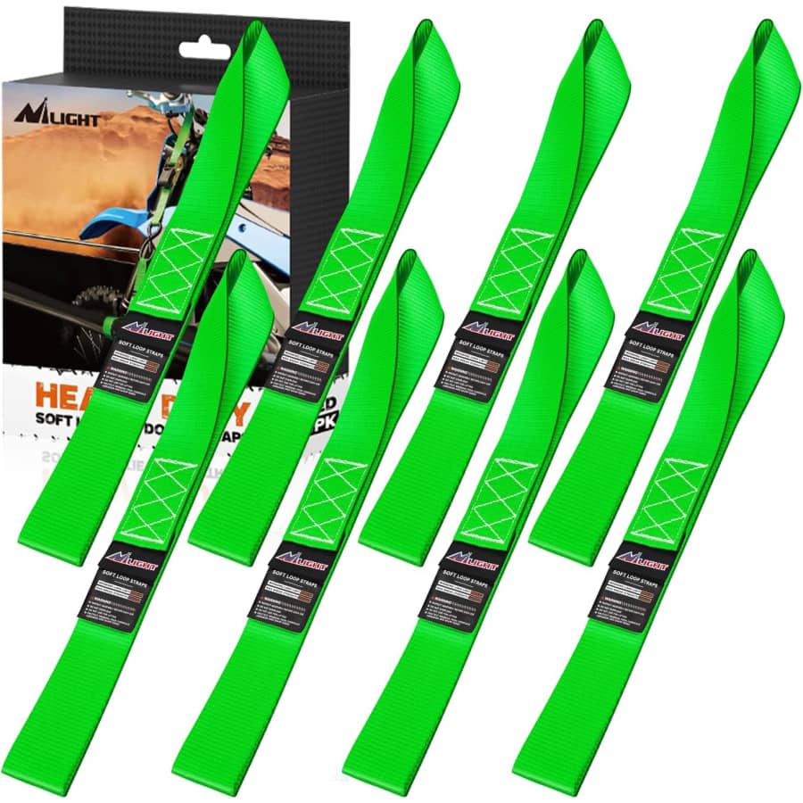 Nilight Soft Loop 1.7"×17" Motorcycle Tie Down Straps 8-Pack: $9.83