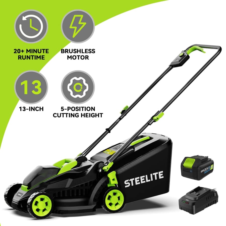 Steelite 13" 21V Electric Lawn Mower: $111 Steelite 13" 21V Electric Lawn Mower: $111