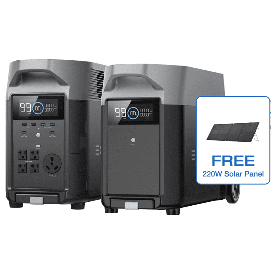 Certified Refurb EcoFlow Delta Pro 3,600Wh Power Station + Extra 7200Wh Battery + 220W Solar Panel: $1,999