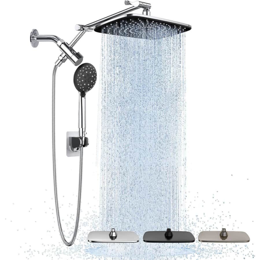 Veken 11.8" Wide Combo Rain Shower Head with Handheld Spray: $38 w/ Prime