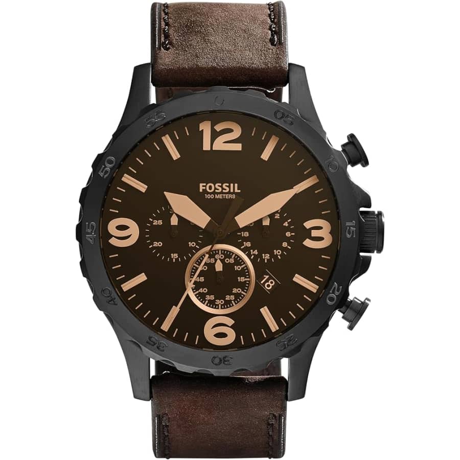 Fossil Men's Nate Quartz Stainless Steel Chronograph Watch: $90