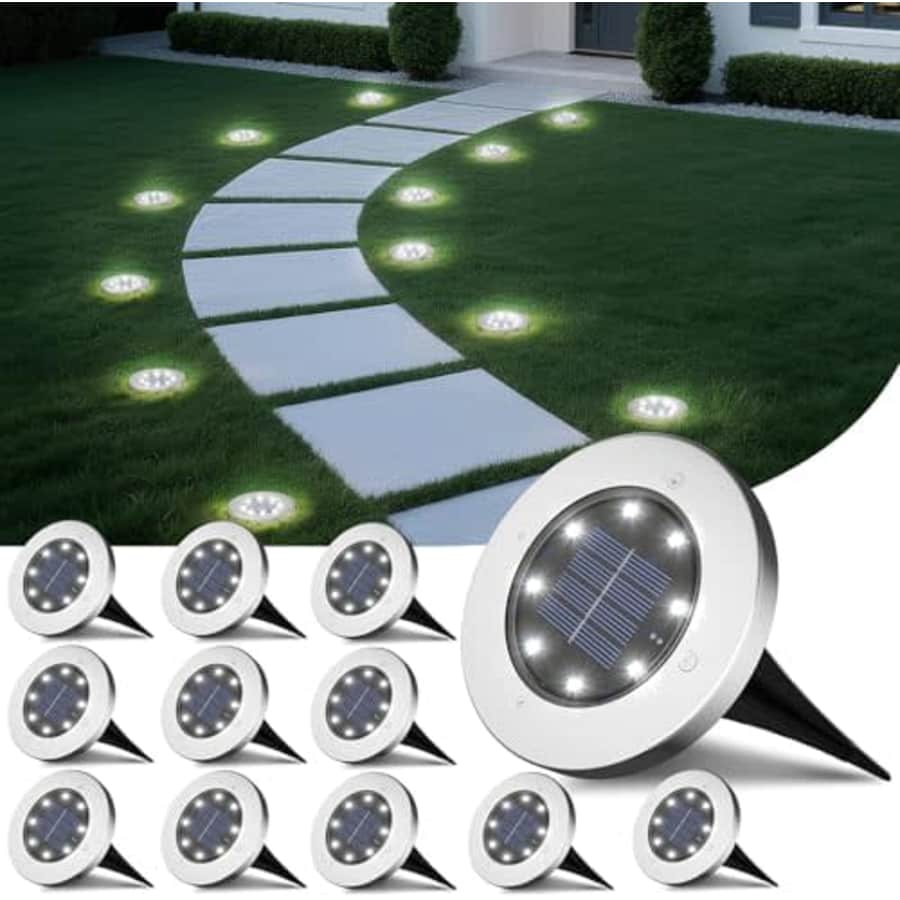 Incx Solar LED Ground Light 12-Pack: $16 w/ Prime