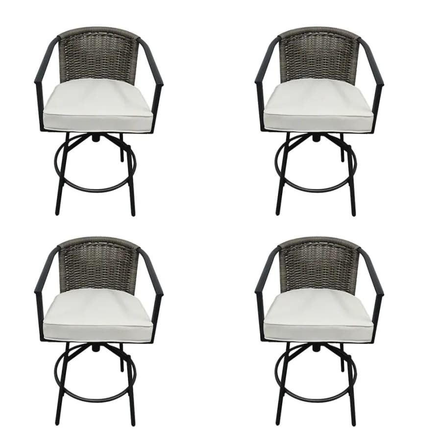 allen + roth Sedgebrook Wicker Swivel Balcony Chairs Set of 4: $346 allen + roth Sedgebrook Wicker Swivel Balcony Chairs Set of 4: $346