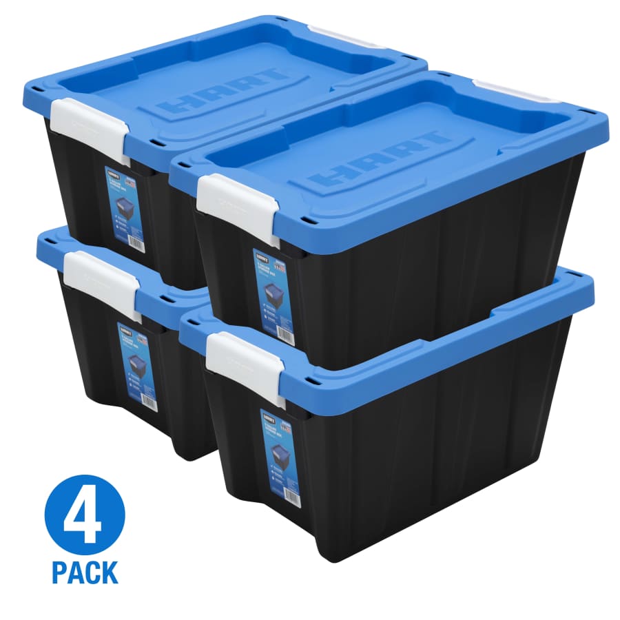 Hart 5-Gallon Heavy Duty Latching Storage Bin 4-Pack: $37.68